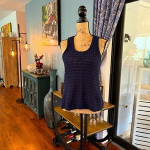 Aerie Women's Henley Sleeveless Tank Top Navy M